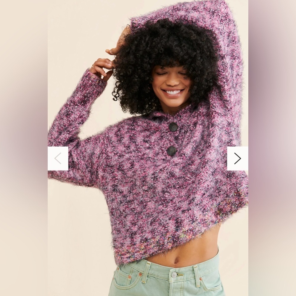 Free People Stellar Knit Pullover Pink Sweater Medium
